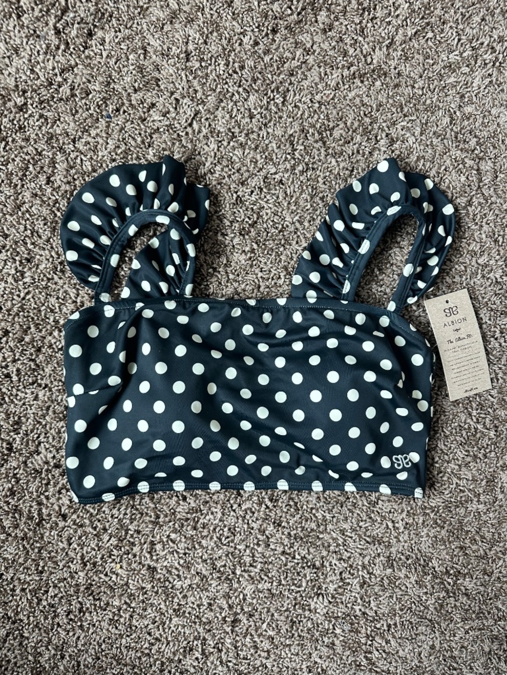 Albion Fit Black Polka Dot Bella Crop and High Waisted Swim Skirt - Picture 10 of 13